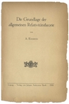 1919 Edition of Albert Einstein's Theory of Relativity -- Housed in Custom Clamshell Case & Slipcover